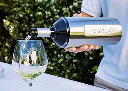 Wine Bottle Chiller- Portable Champagne Insulator- Stainless Steel Wine Cooler Sleeve - Keeps Wine Cold (Stainless Steel)