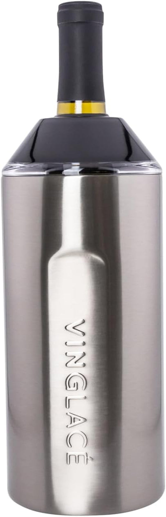 Wine Bottle Chiller- Portable Champagne Insulator- Stainless Steel Wine Cooler Sleeve - Keeps Wine Cold (Stainless Steel)