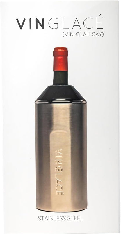 Wine Bottle Chiller- Portable Champagne Insulator- Stainless Steel Wine Cooler Sleeve - Keeps Wine Cold (Stainless Steel)