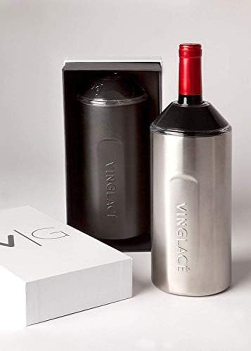 Wine Bottle Chiller- Portable Champagne Insulator- Stainless Steel Wine Cooler Sleeve - Keeps Wine Cold (Stainless Steel)